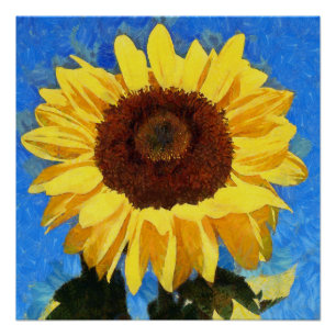 Artistic Bold and Bright Sunflower Poster