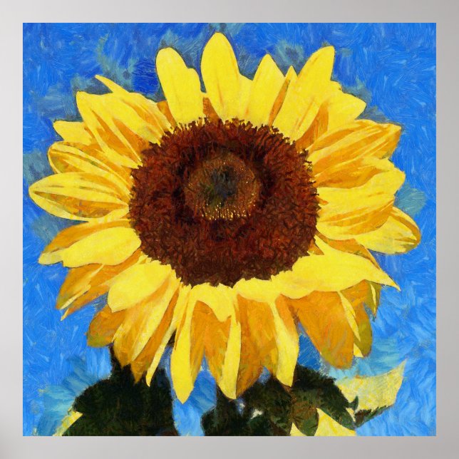 Artistic Bold and Bright Sunflower  Poster (Front)