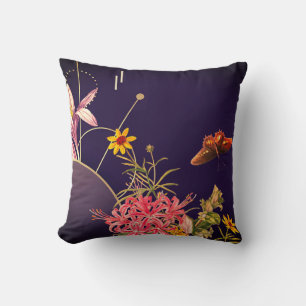 Artistic Botanical   Cat's Claw & Butterfly Throw Pillow