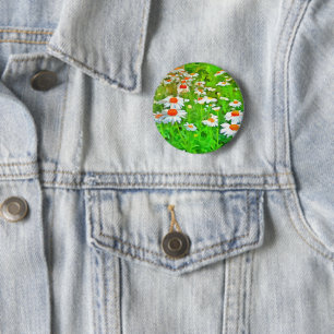 Artistic Bright and Colourful Pop Art Daisies v1 z 2 Inch Round Button