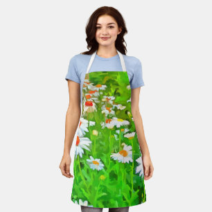 Artistic Bright and Colourful Pop Art Daisies v1 z Apron