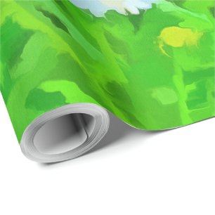 Artistic Bright and Colourful Pop Art Daisies v1 z Wrapping Paper
