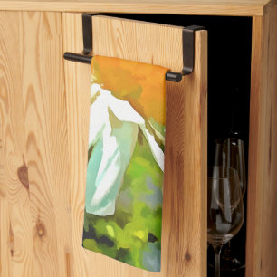 Artistic Bright Colourful White Garden Daisies v6 Kitchen Towel