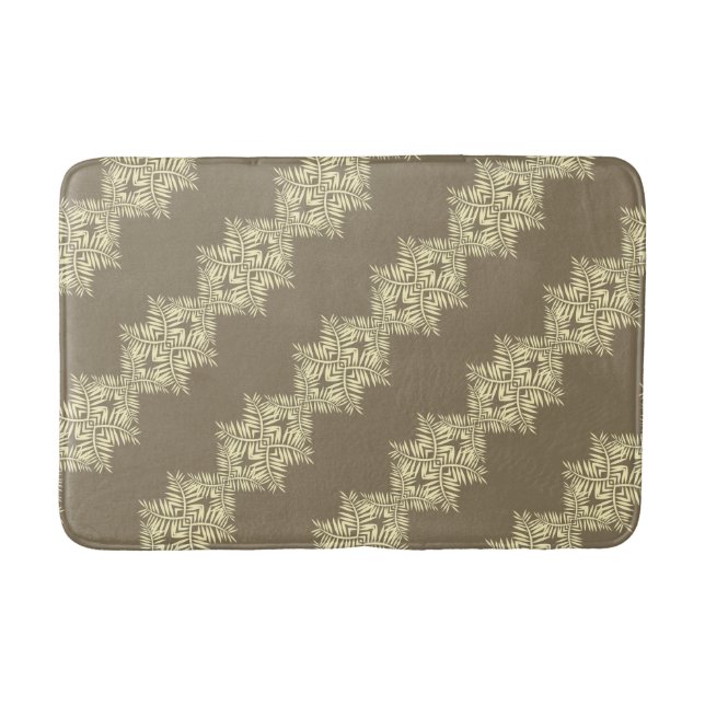 Artistic Brown Earth Tone Fancy Diagonal Stripe Bath Mat (Front)