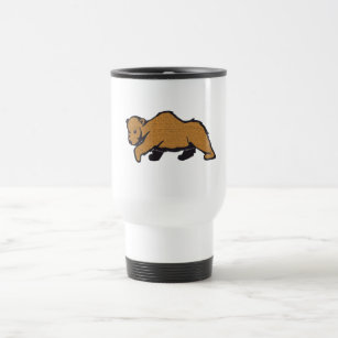 Artistic Brown Grizzly Bear Travel Mug