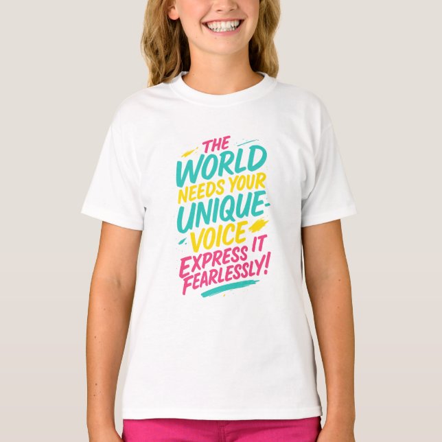 Artistic Brush-Lettering T-Shirt –  (Devant)