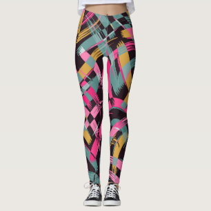 Artistic brush stroke pattern. leggings