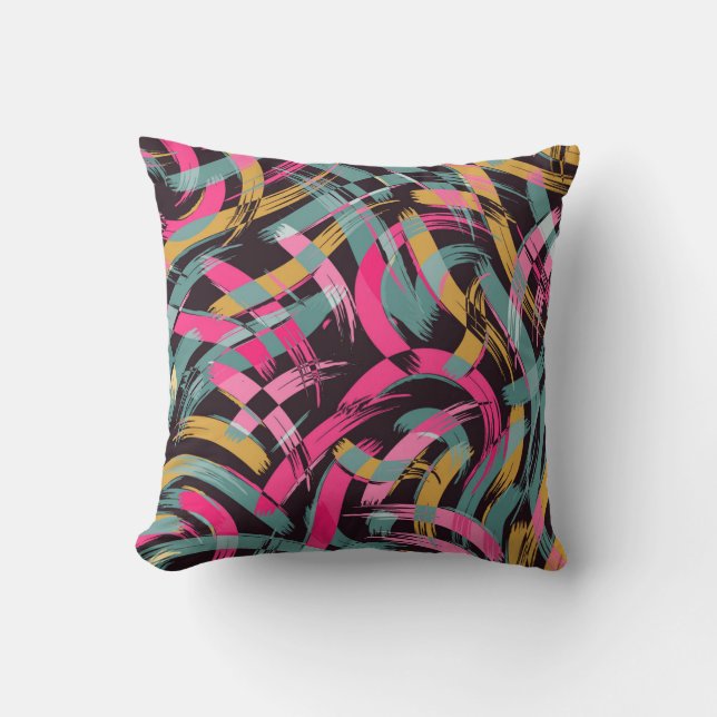 Artistic brush stroke pattern. throw pillow (Front)