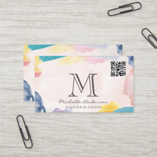 Artistic Brush Strokes   QR Scan Business Card