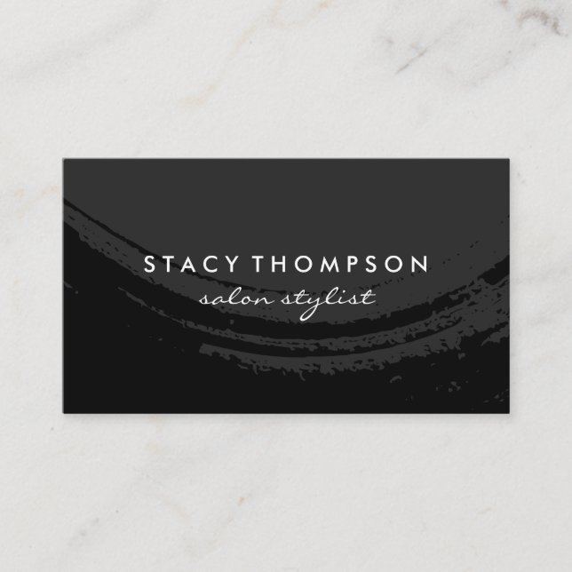 Artistic Brushed Black on Black Business Card (Front)