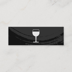 Artistic Brushed Black on Black with Wine Glass Mini Business Card