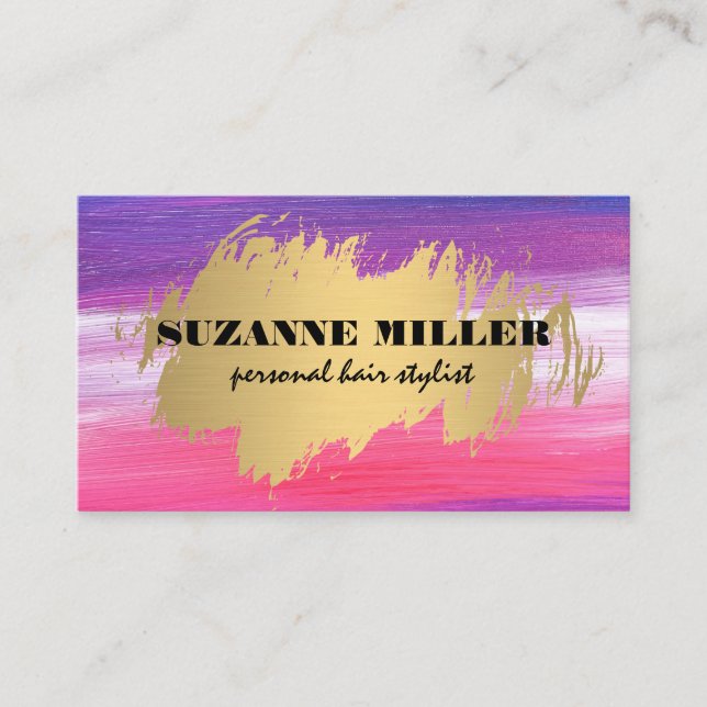 Artistic Brushed | Gold Brushed Business Card (Front)