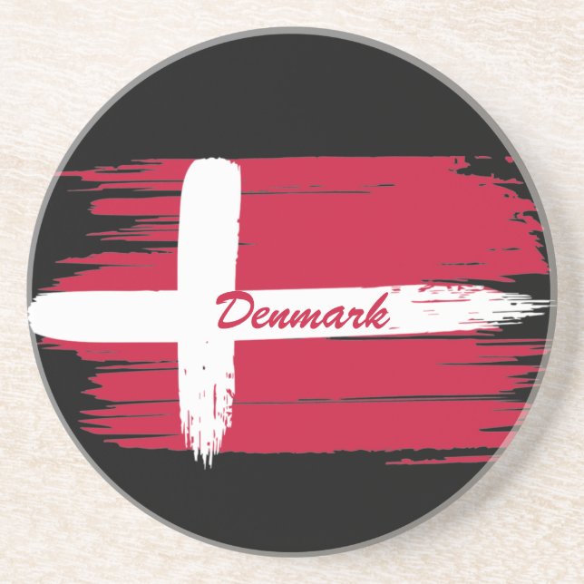 Artistic Brushstroke Denmark Flag  Coaster (Front)
