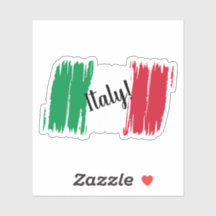 Artistic Brushstroke Italy Flag Custom Cut Sticker