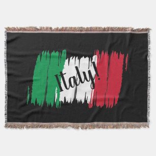Artistic Brushstroke Italy Flag  Throw Blanket