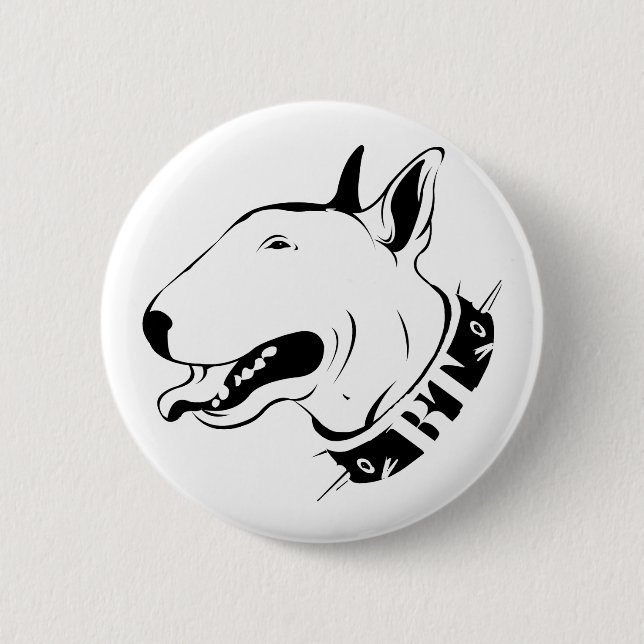 Artistic Bull Terrier Dog Breed Design 2 Inch Round Button (Front)