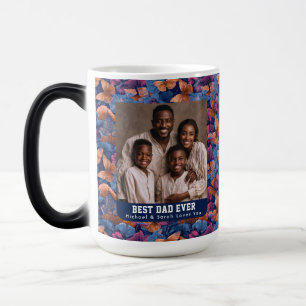 Artistic Butterfly Camouflage Papa Photo Custom Magic Mug