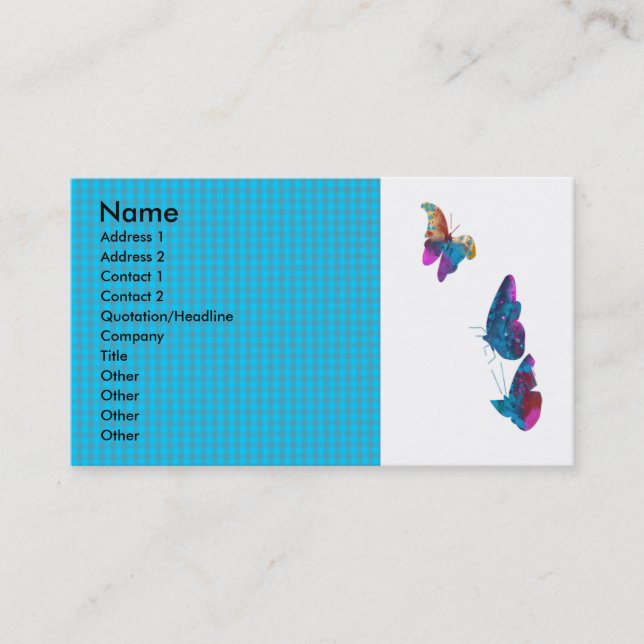 Artistic  Butterfly Flying in the Sky Business Card (Front)