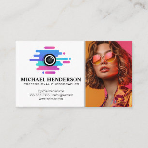 Artistic Camera Logo Model in Glasses Business Card