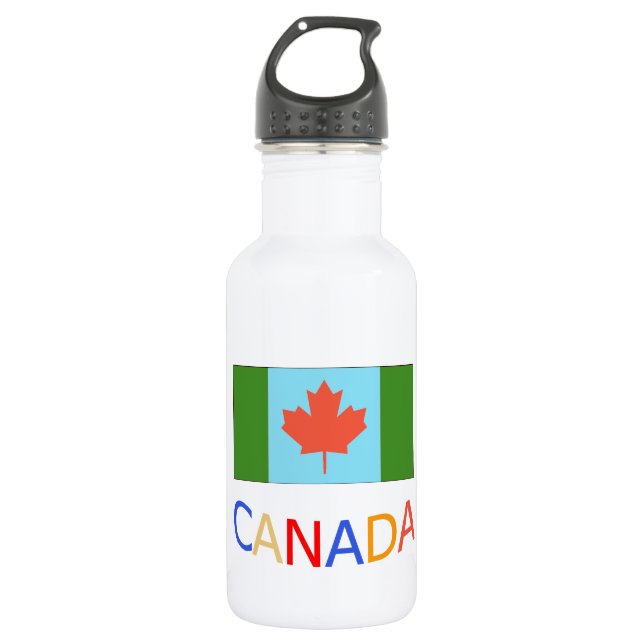 Artistic Canada flag patriotism.  Canada Day. 532 Ml Water Bottle (Front)