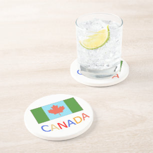 Artistic Canada flag patriotism. Canada Day. Coaster