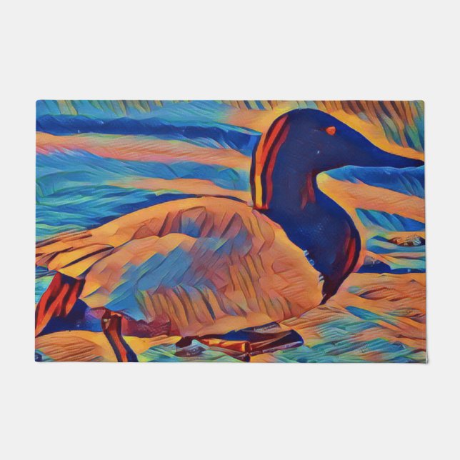 Artistic Canvasback Duck Photo Painting Doormat (Front)