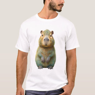 Artistic Capybara Portrait in Vibrant Colours Men T-Shirt