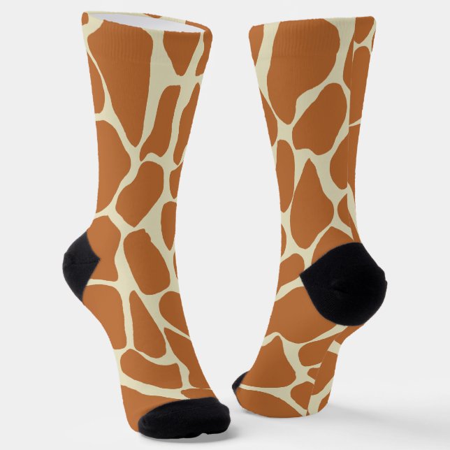 Artistic Caramel Brown Giraffe Spot Pattern  Socks (Angled)