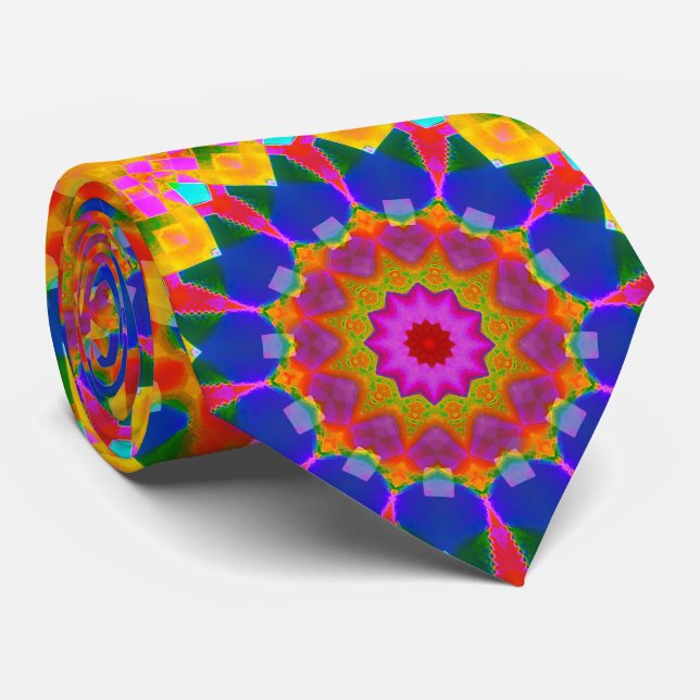 Artistic Carnival Colours Tie (Rolled)