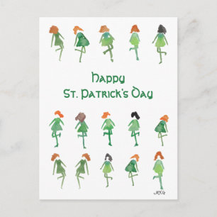 Artistic Celtic St. Patrick's Day Boho Irish Dance Postcard