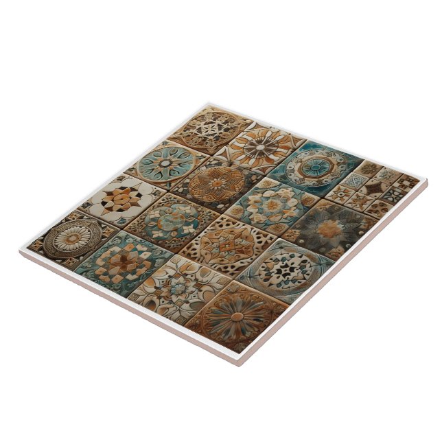 Artistic Ceramic Tiles Featuring Intricate Designs (Side)