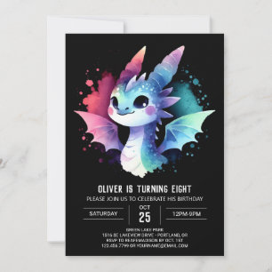 Artistic Charming Dragon Birthday Invitation