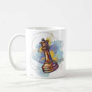 Artistic Chess King Coffee Mug – Abstract Colour