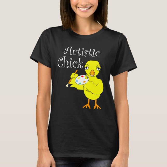 Artistic Chick White Text T-Shirt (Front)
