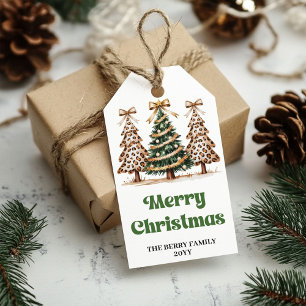 Artistic Christmas trees hand drawn custom gift   Tags