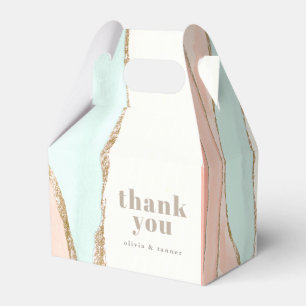 Artistic Coastal Watercolor Abstract Thank You Favor Box