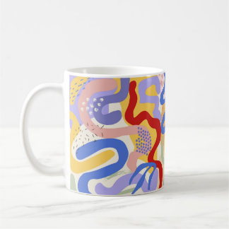Artistic Coffee Mug – Red, Blue & Yellow