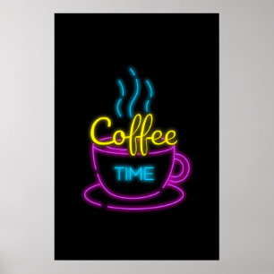 Artistic Coffee Shop Neon Art Easy Coffee Art Poster