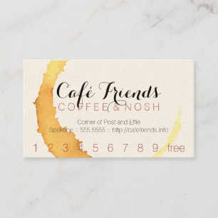 Artistic Coffee Stain Circle Graphic Loyalty Card