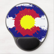 Artistic Colorado flag paint splatter gel mousepad