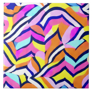 Artistic Colorful Geometric Pattern Tile