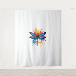 Artistic Colorful Pop Art painted Dragonfly Tapestry
