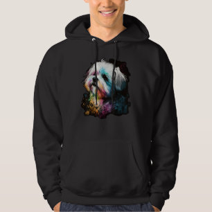 Artistic Colorful Pop painted Maltese dog Hoodie