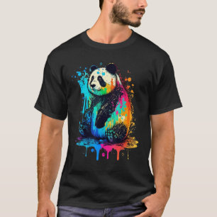 Artistic Colorful Pop painted Panda T-Shirt