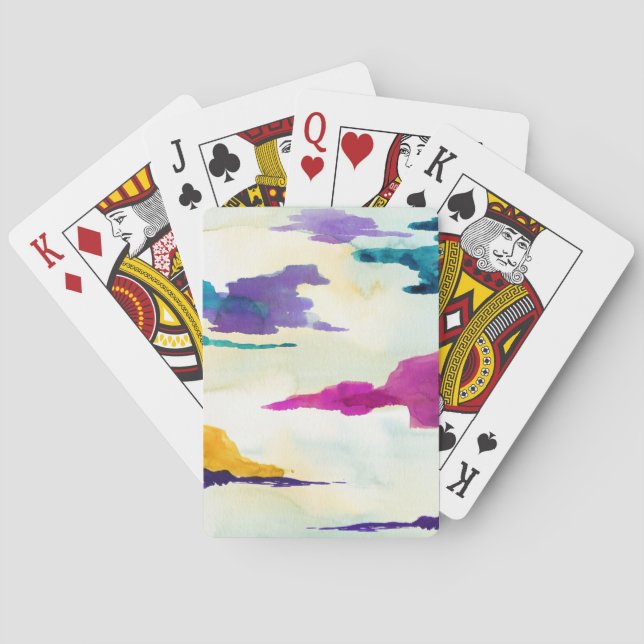 Artistic Colorful Watercolour Playing Cards (Back)