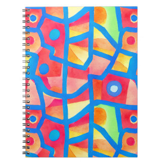 Artistic colourful abstract geometric pattern note notebook