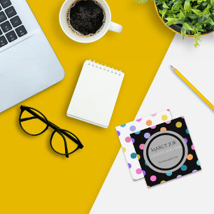 Artistic Colourful Black White Modern Business Square Business Card