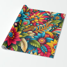 Artistic Colourful Flowers and Leaves