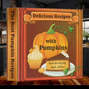 Artistic Colourful Gold Pumpkin Recipe Binder