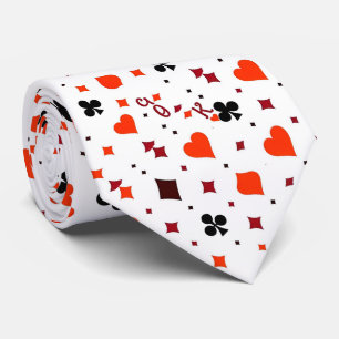 Artistic Colourful Playing Cards Pattern Tie